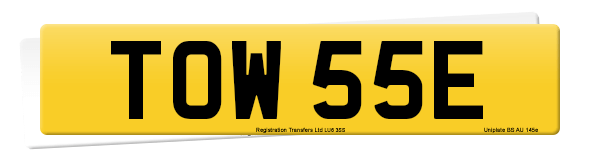 Registration number TOW 55E